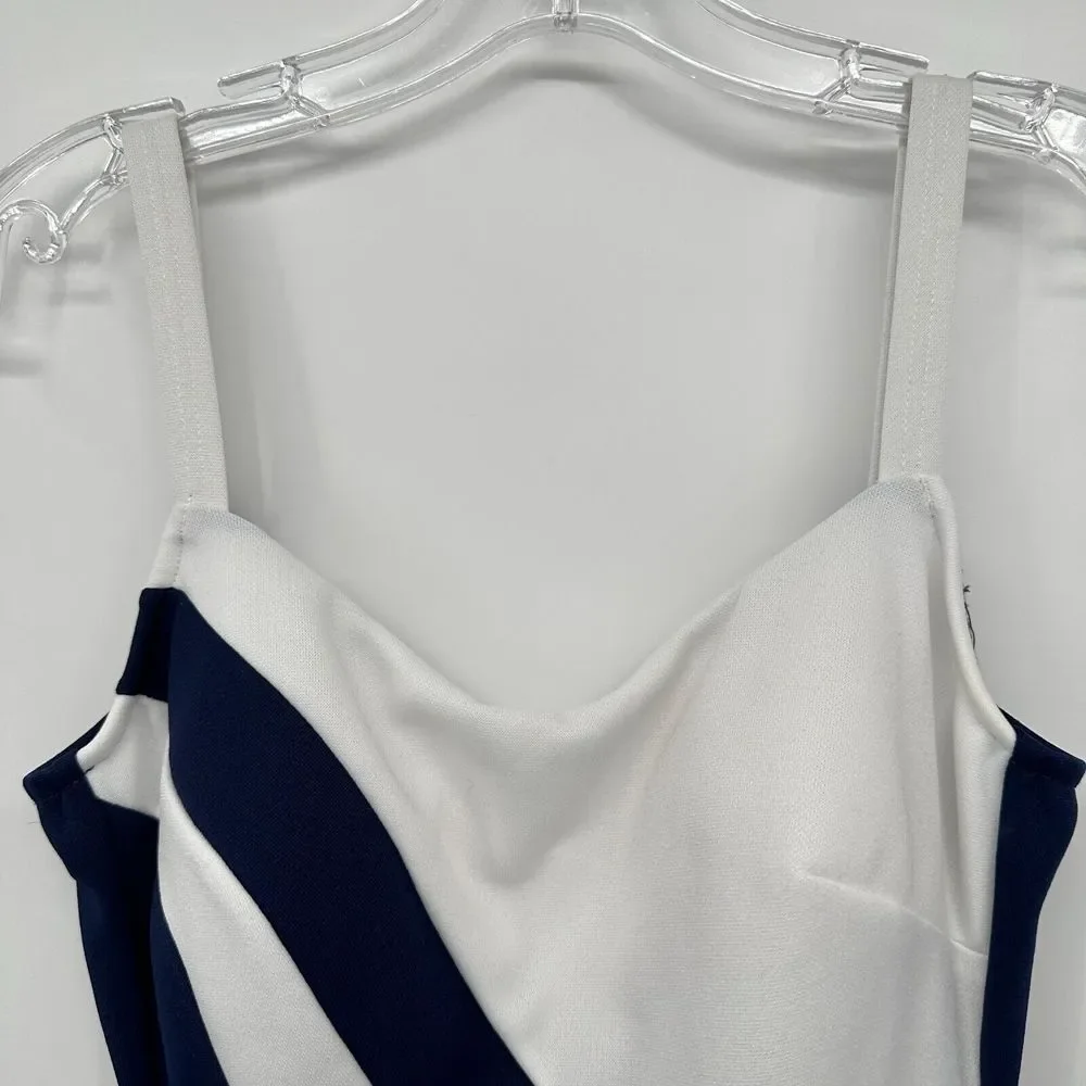 Vintage 70s‎ Swimsuit Size 12 Union Label Front Skirt Nautical Robby Len USA